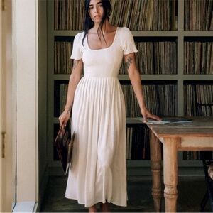 Christy Dawn Cream Maxi Dress with Scoop Neck